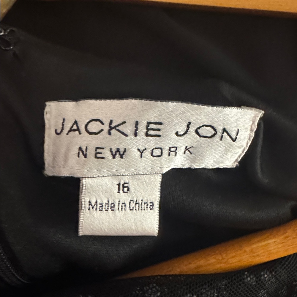Jackie Jon Beaded Bodice Evening Gown Dress Sz 16 - Picture 9 of 10